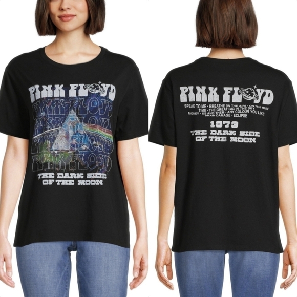 Pink Floyd Dark Side of the Moon 1973 Tee in Soot Black Size Large NWT - Picture 1 of 7
